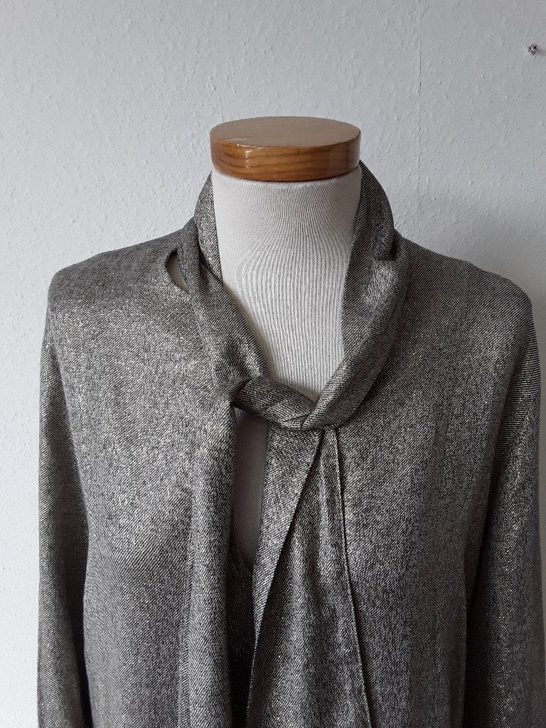 Diega Shirt goud /grijs/beige mt L, Kleding | Dames, Maat 42/44 (L), Ophalen of Verzenden, Zo goed als nieuw, Lange mouw