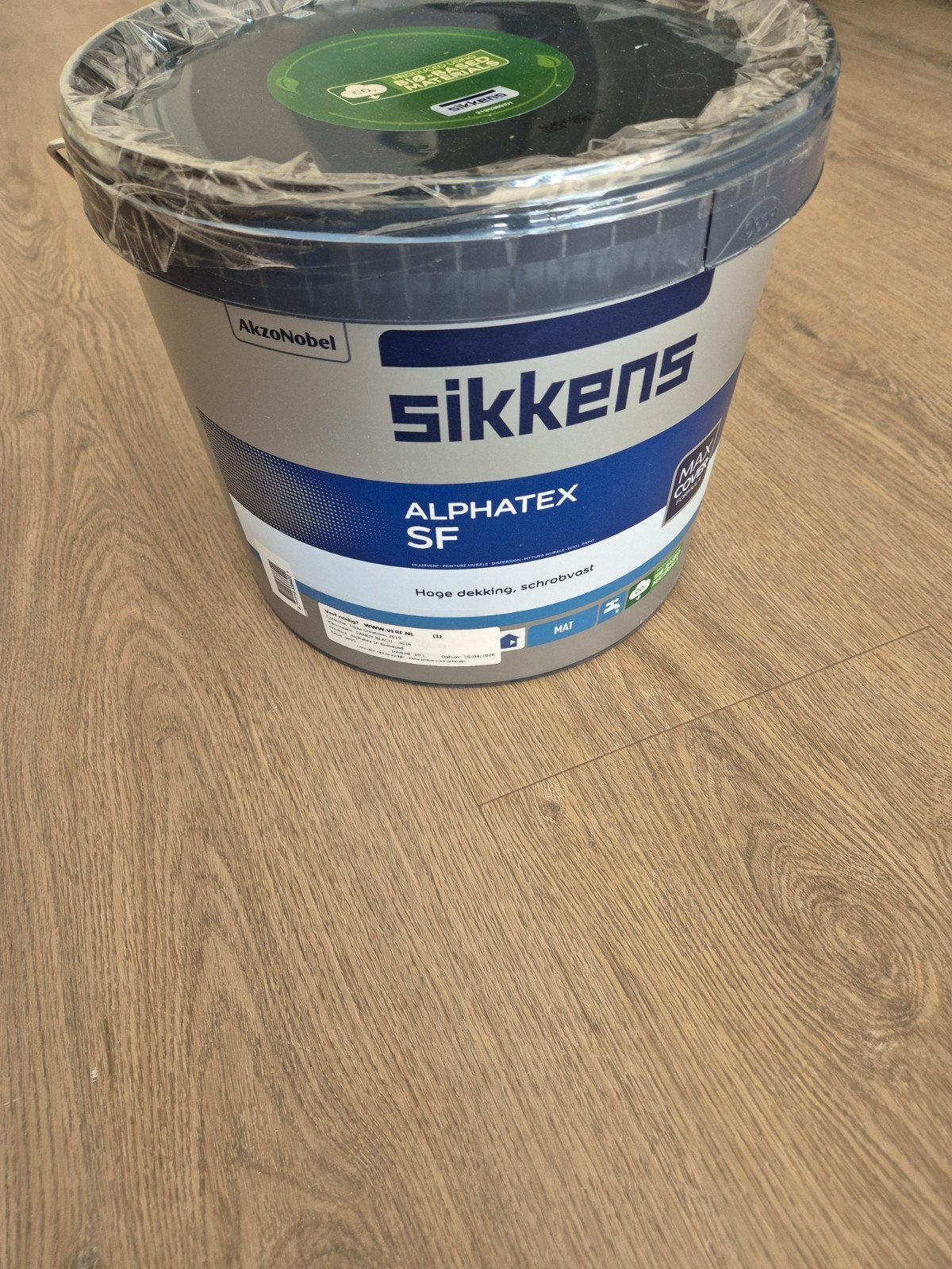 Nieuwe emmer Sikkens Alpatex SF mat Sandy Beach muurverf 10, Ophalen, Nieuw, Wit