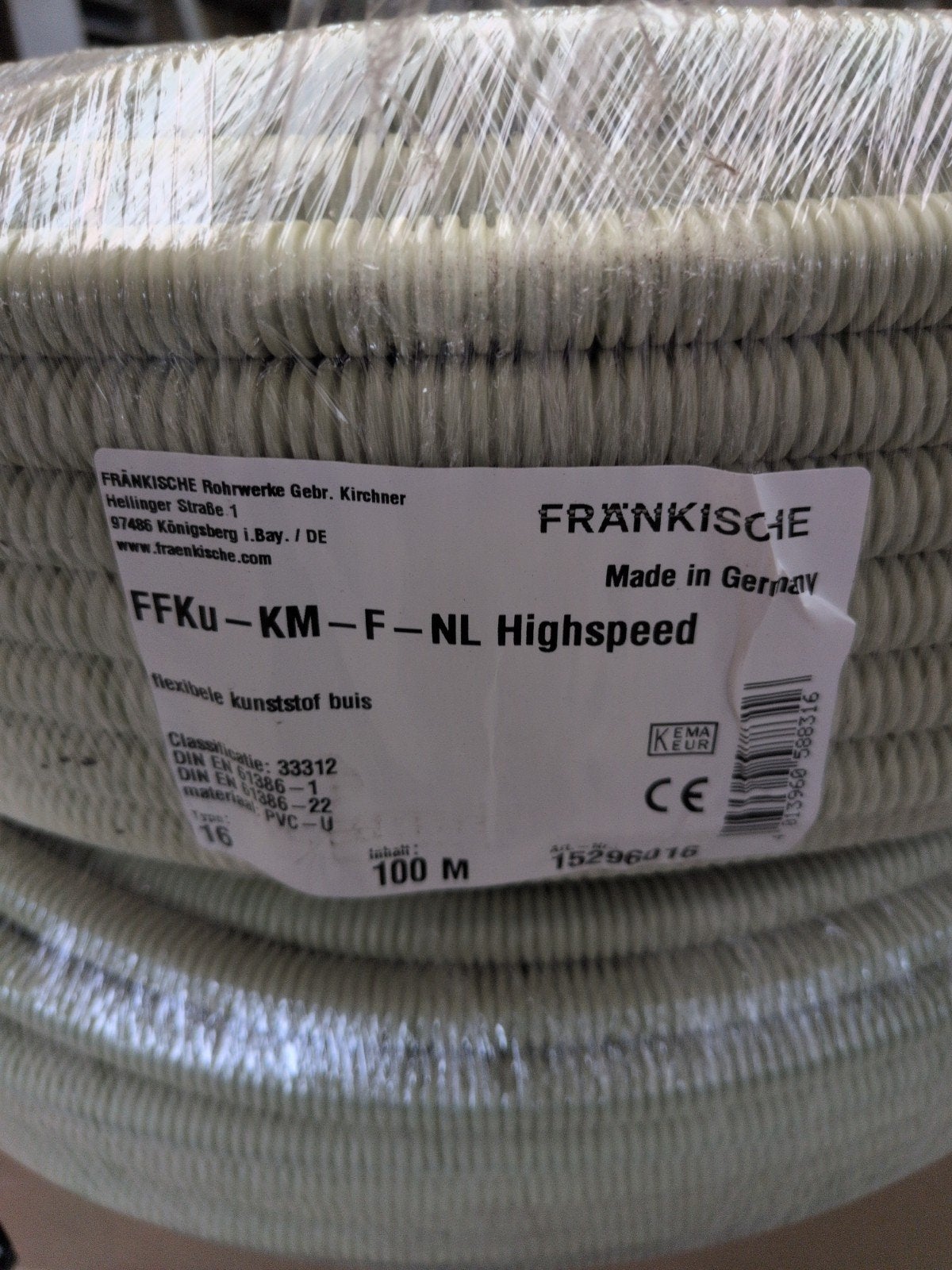 Frankische Highspeed flexibele buis 100m, Doe-het-zelf en Verbouw, Ophalen of Verzenden, Nieuw, Kabel of Snoer