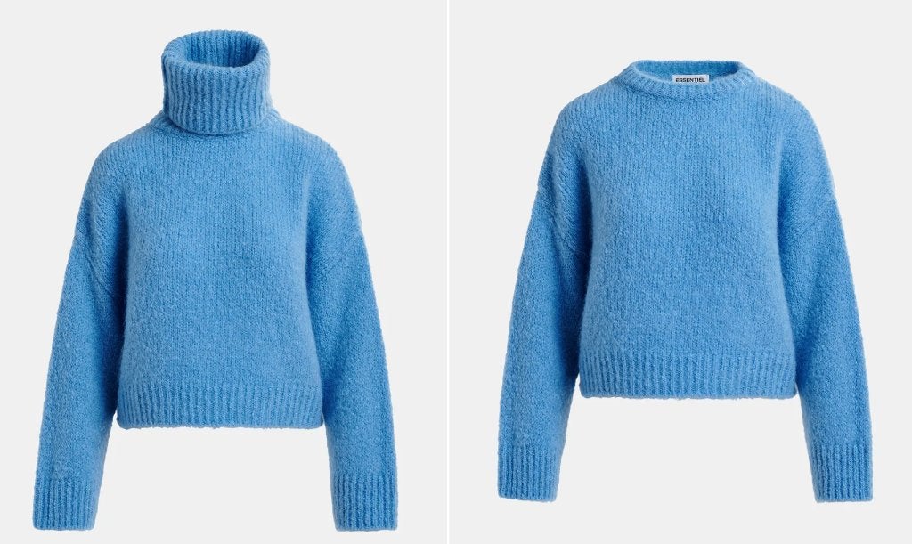 ESSENTIEL ANTWERP Blauw sweater incl kraag  Maat L, Blauw, Maat 42/44 (L), Ophalen of Verzenden, Zo goed als nieuw