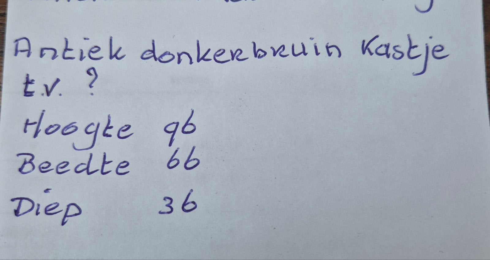 mooi antieke tv meubeltje, Ophalen