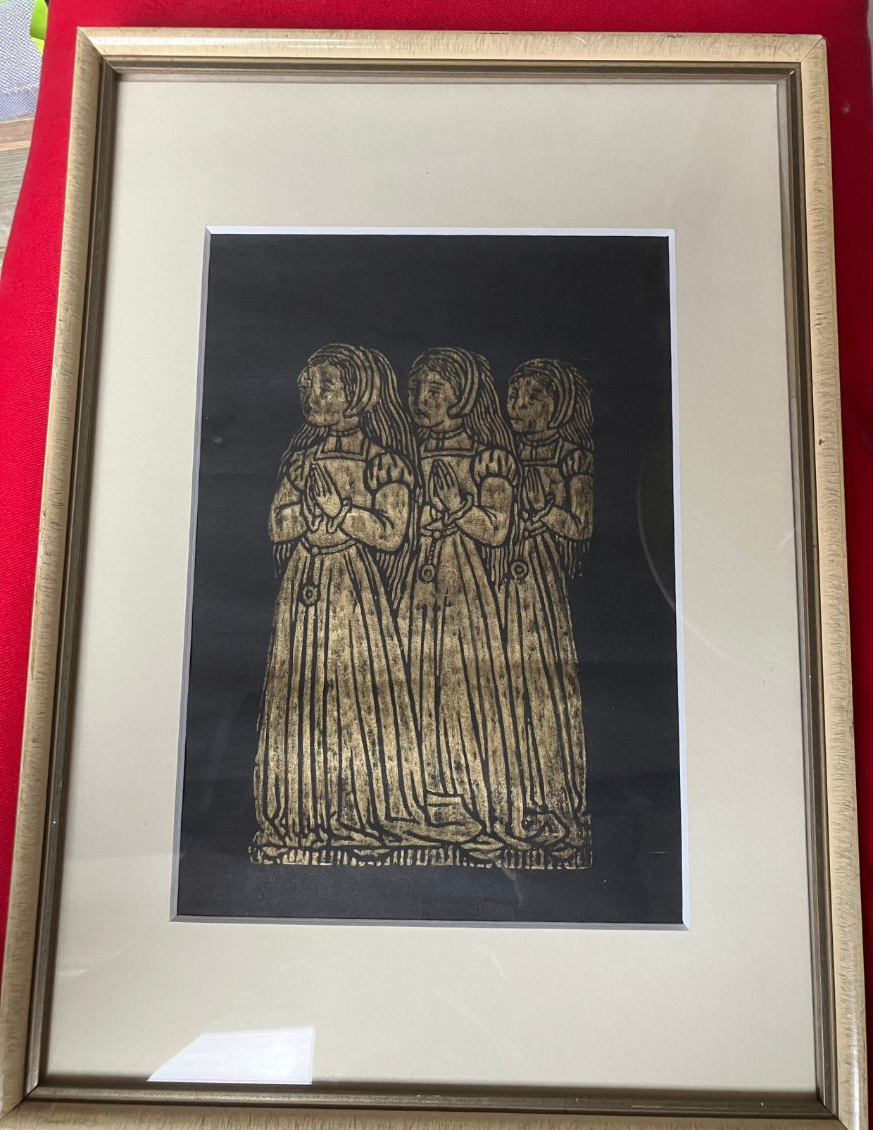 Schilderij, 3 meisjes, Ingelijst, Ophalen