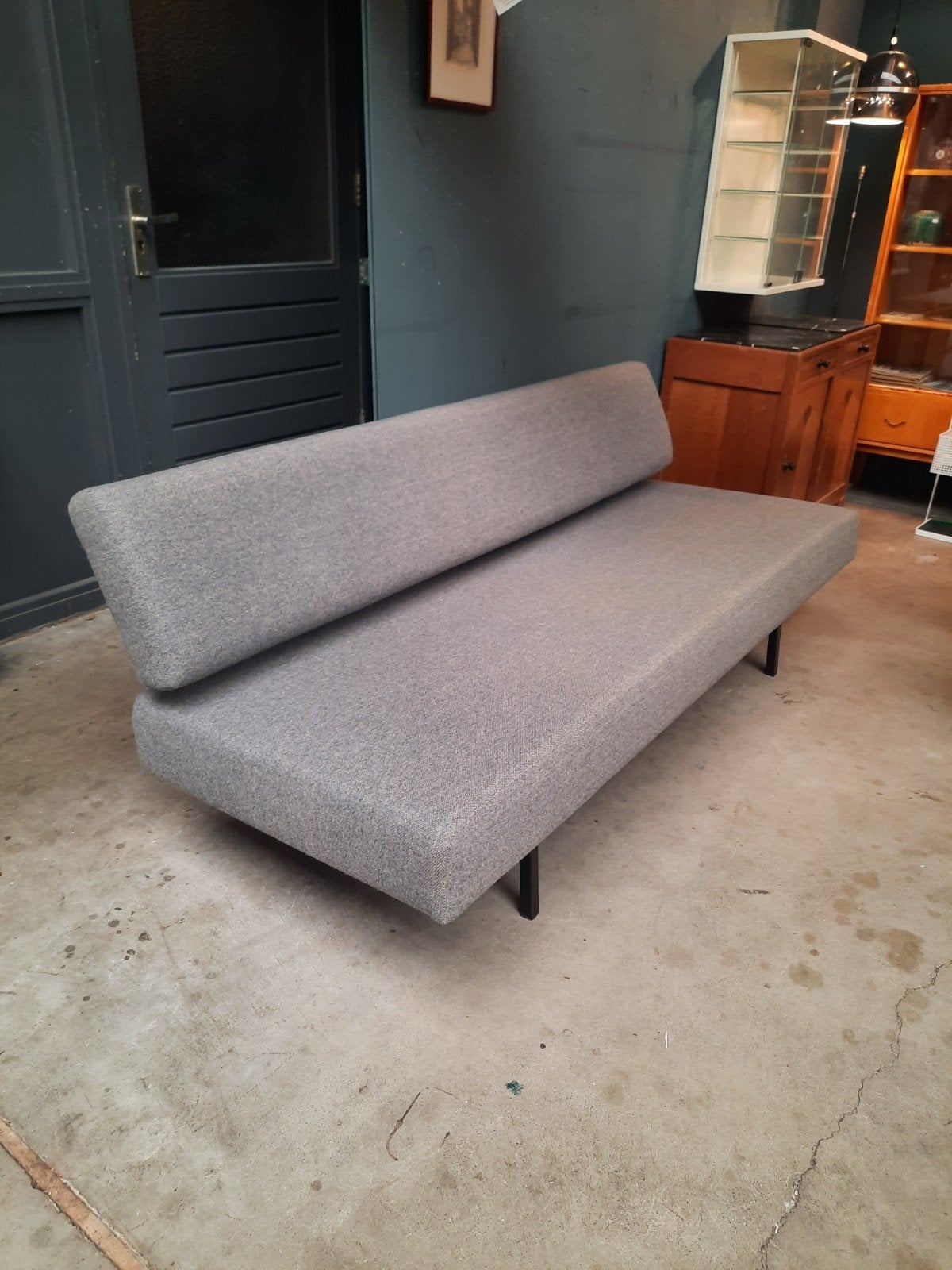 Vintage Martin Visser bank/slaapbank, Huis en Inrichting, Banken | Bankstellen, Ophalen, Gebruikt, 75 tot 100 cm, Spectrum