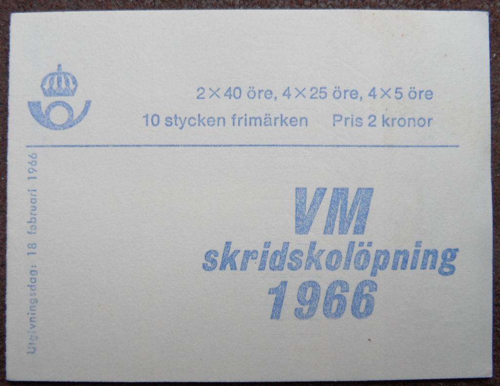 Postzegelboekje Zweden – WK schaatsen 1966, Ophalen of Verzenden, Zweden, Postfris