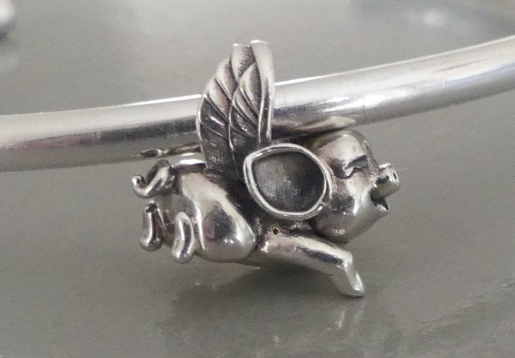 Ogerbeads: ANGEL PIG **MUSEUM BEAD** nieuw, past Trollbeads, Overige merken, -, Verzenden, -