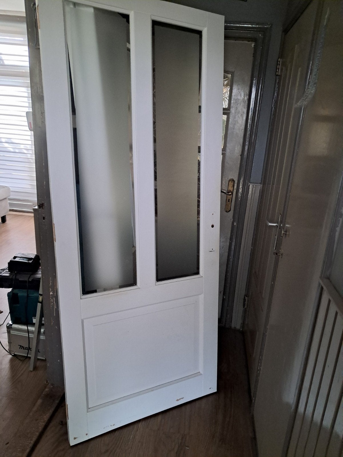 Mooie gebruikte zware binnendeur met facetglas 82x201,5, Ophalen, Gebruikt, 80 tot 100 cm, Binnendeur