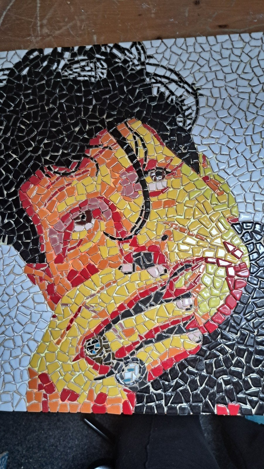 Mozaïek portret Herman Brood - 50x50cm, Antiek en Kunst, Ophalen, Art deco, Handgemaakt, Wanddecoratie