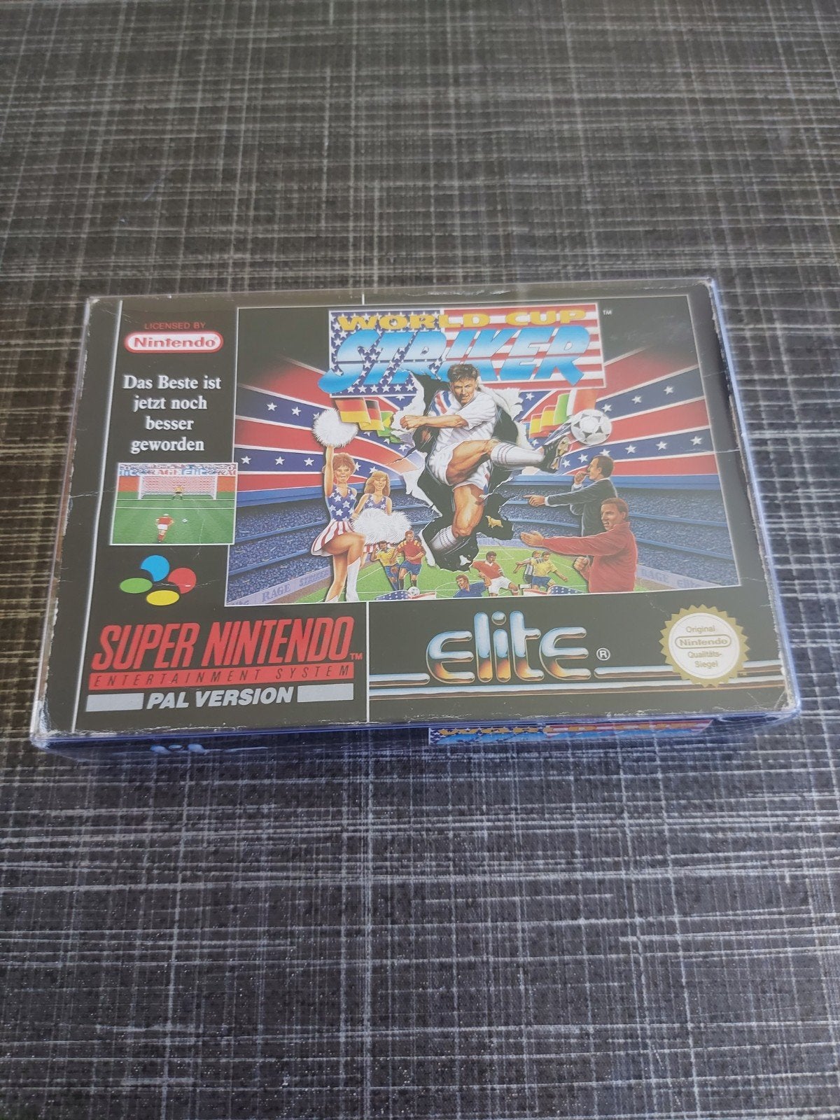 World Cup Striker SNES - Compleet met doos en boekje, Gebruikt, 2 spelers, Ophalen of Verzenden, Vanaf 3 jaar
