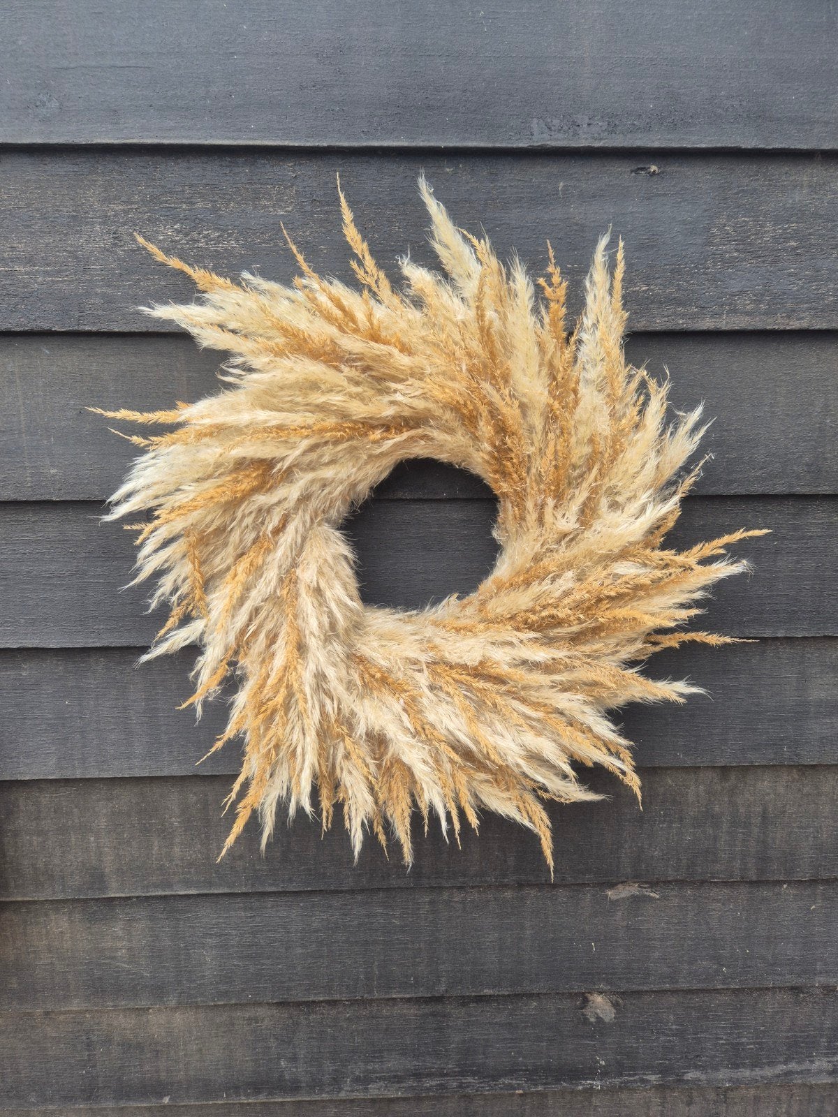 Krans pampas en riet handgemaakt, Ophalen, Nieuw