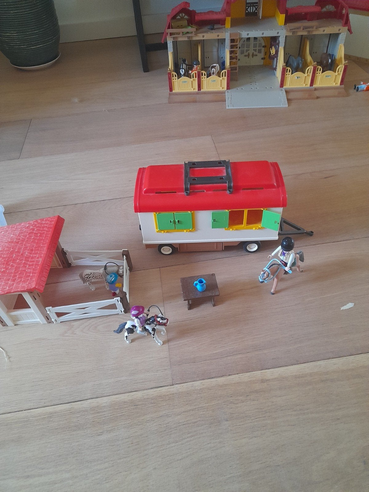 Playmobil paarden pipowagen met stal en accessoires, Ophalen of Verzenden