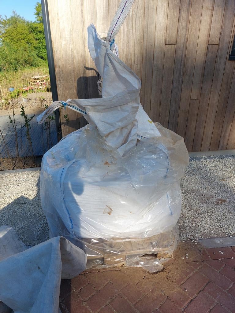 Big bag leem stuc, specie mixer en stucmes, Ophalen