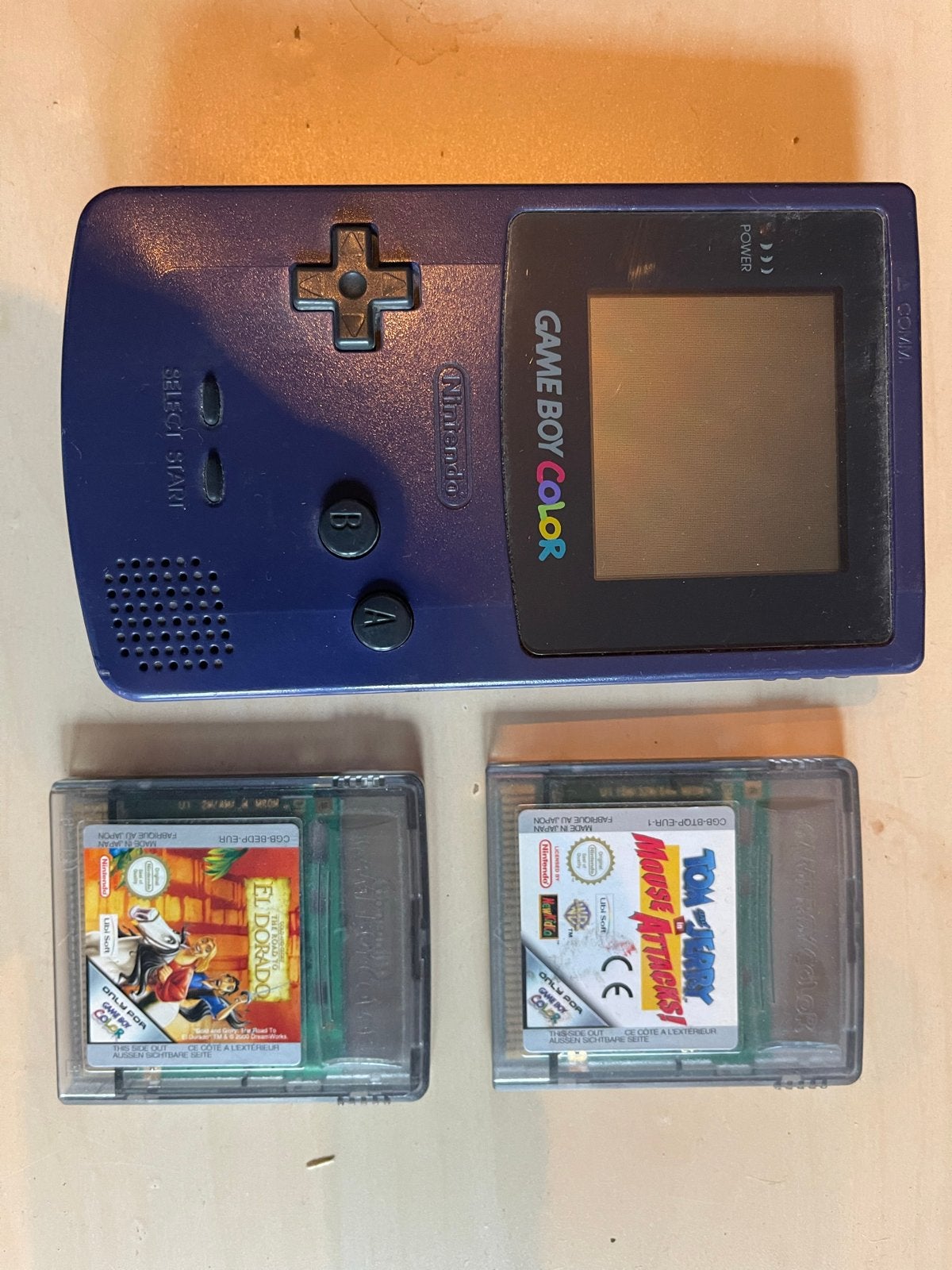 Game Boy Color met 3 spellen: Super Mario Bros, Tom & Jerry, Spelcomputers en Games, Ophalen, Gebruikt, 1 speler, Vanaf 3 jaar