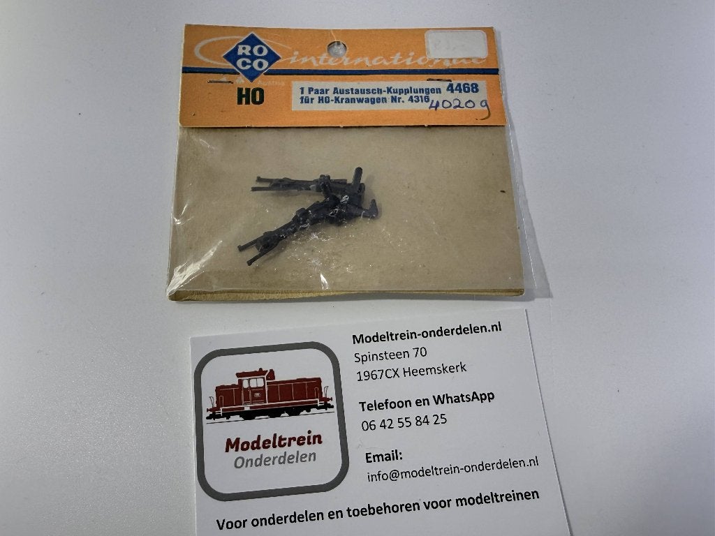 Roco 4468 / 40209 - Haak koppeling voor Kraanwagen (set), Gelijkstroom, Wagon, Ophalen of Verzenden, Zo goed als nieuw