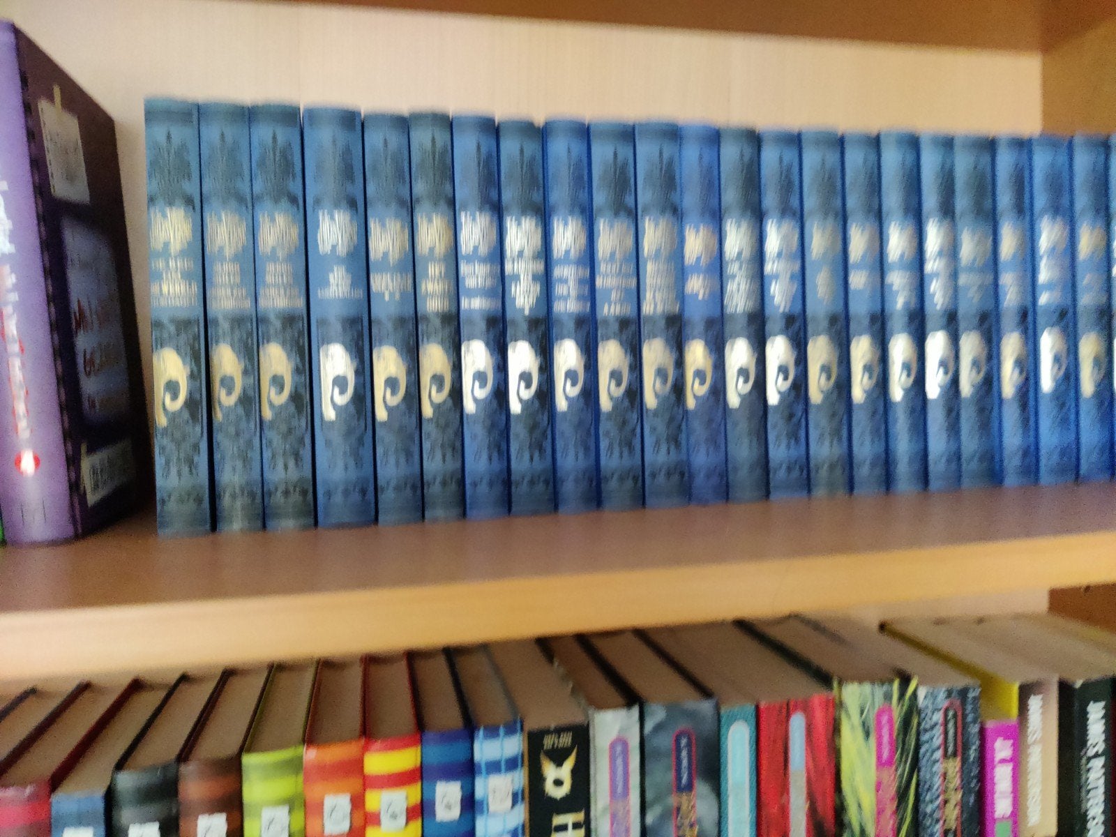 set van 25 blauwe boeken met olifantenlogo Jules Verne, Boeken, Ophalen of Verzenden, Gelezen, Onbekend, Europa overig