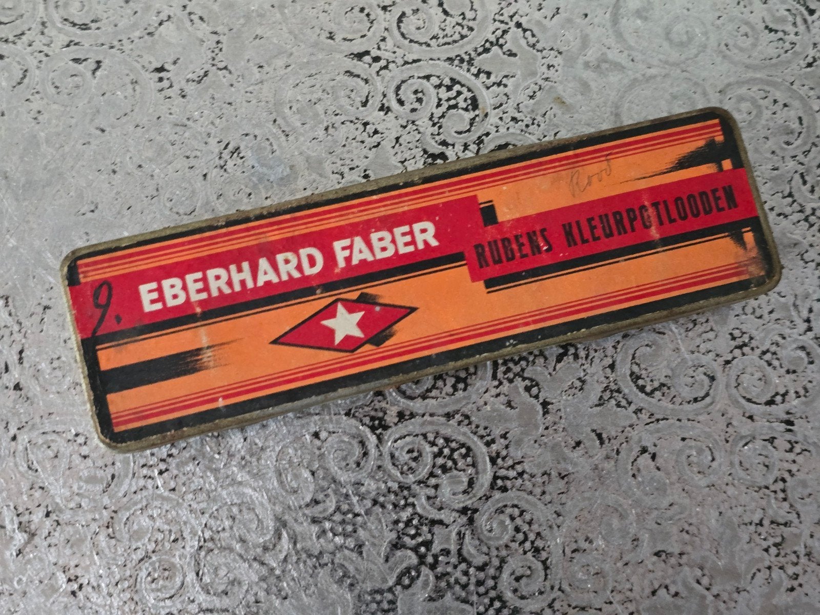 Vintage Eberhard Faber Rubens Kleurpotloden Blik, Ophalen of Verzenden, Gebruikt