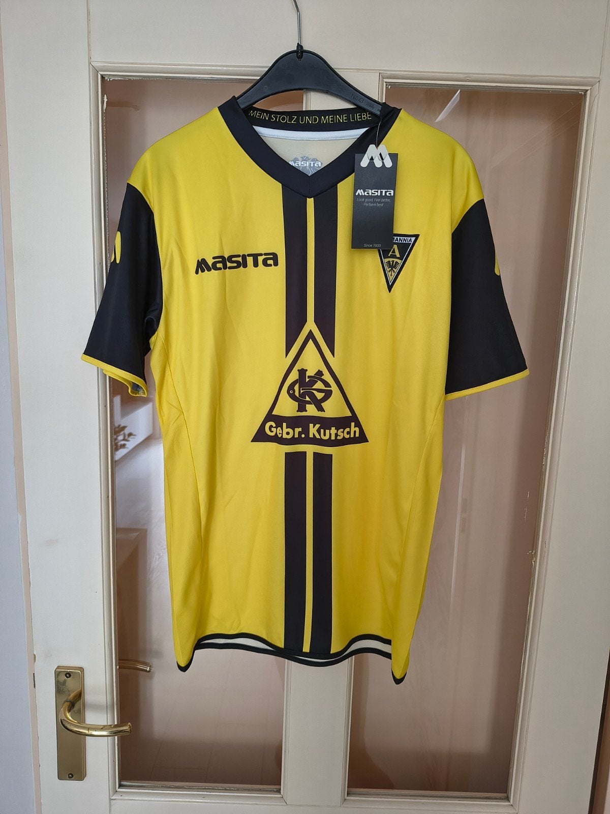 Allemania Aachen voetbalshirt nieuw, maat M, Masita, Maat 48/50 (M), Geel, Nieuw, Ophalen of Verzenden