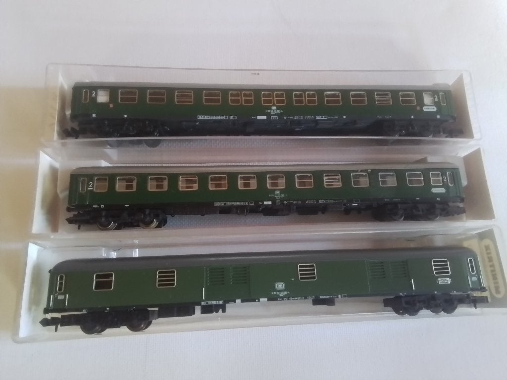 Fleischmann/Minitrix Spur N 3 Schnellzugwaggons, Gebruikt, Gelijkstroom, Verzenden, Fleischmann