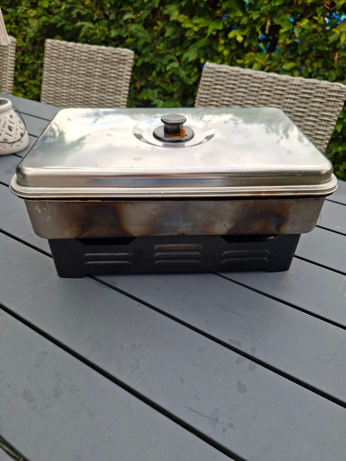 Draagbare RVS Tafelrookoven met branders, Tuin en Terras, Buitenkeukens, Ophalen, Gebruikt, Onbekend, Gas