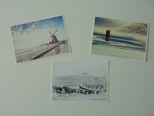 K.N.R.M. 3 kaarten TEXEL De Koog dukdalf molen reddingsboot, Ophalen, 1960 tot 1980, Ongelopen, Waddeneilanden