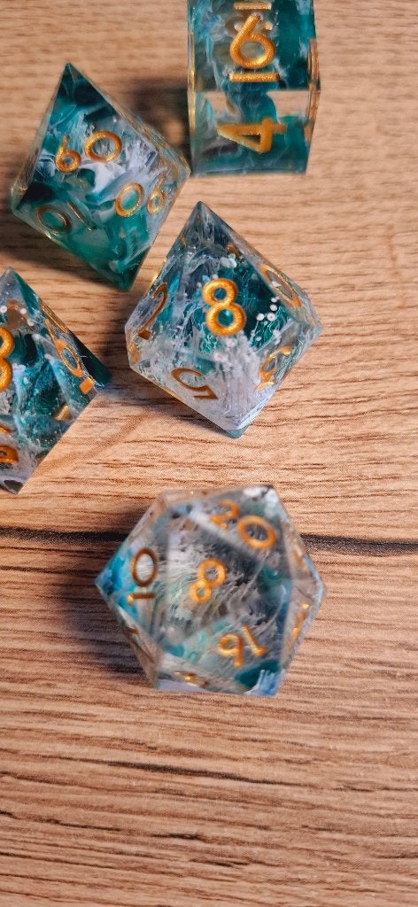 Sharp Edge D&D Dobbelstenen Set Oceaan Storm, Onbekend, Ophalen of Verzenden, Onbekend, Onbekend