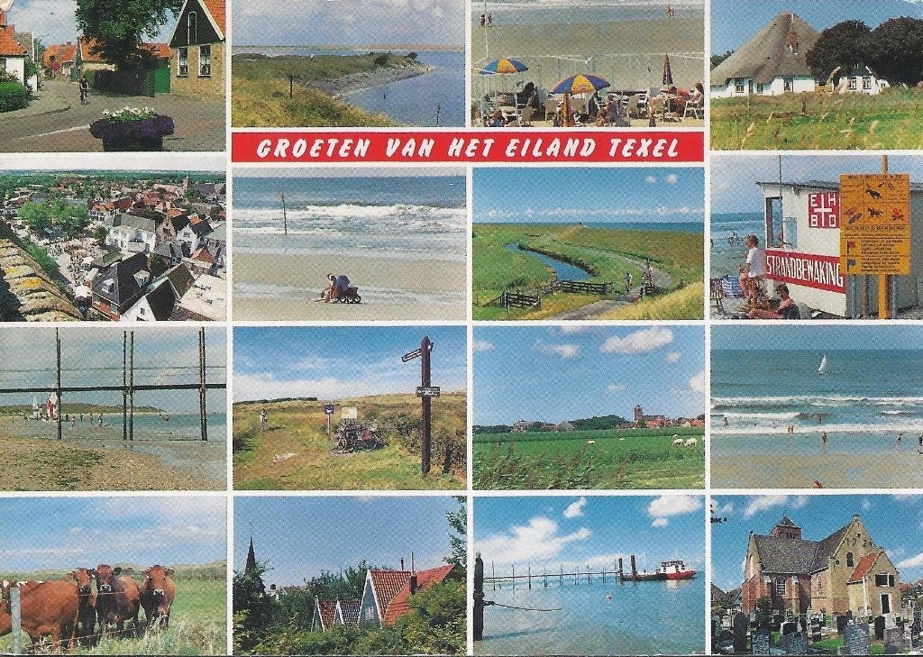 K73 Gelopen ansichtkaart groeten van het eiland Texel, Verzenden, 1980 tot heden, Gelopen, Waddeneilanden