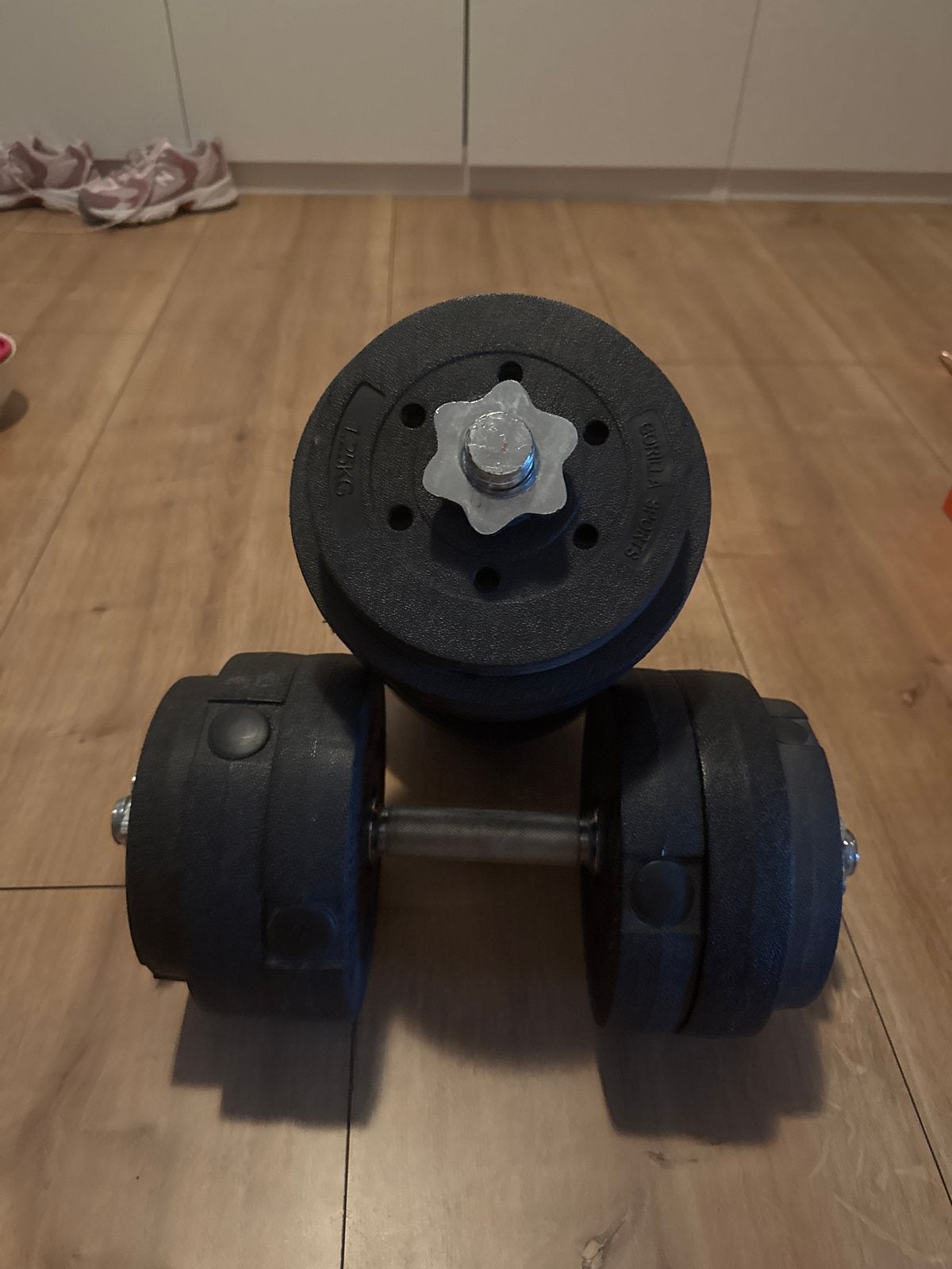Gorilla Sports Halters met Gewichtsschijven (2x), Ophalen of Verzenden, Zo goed als nieuw, Armen, Dumbbell