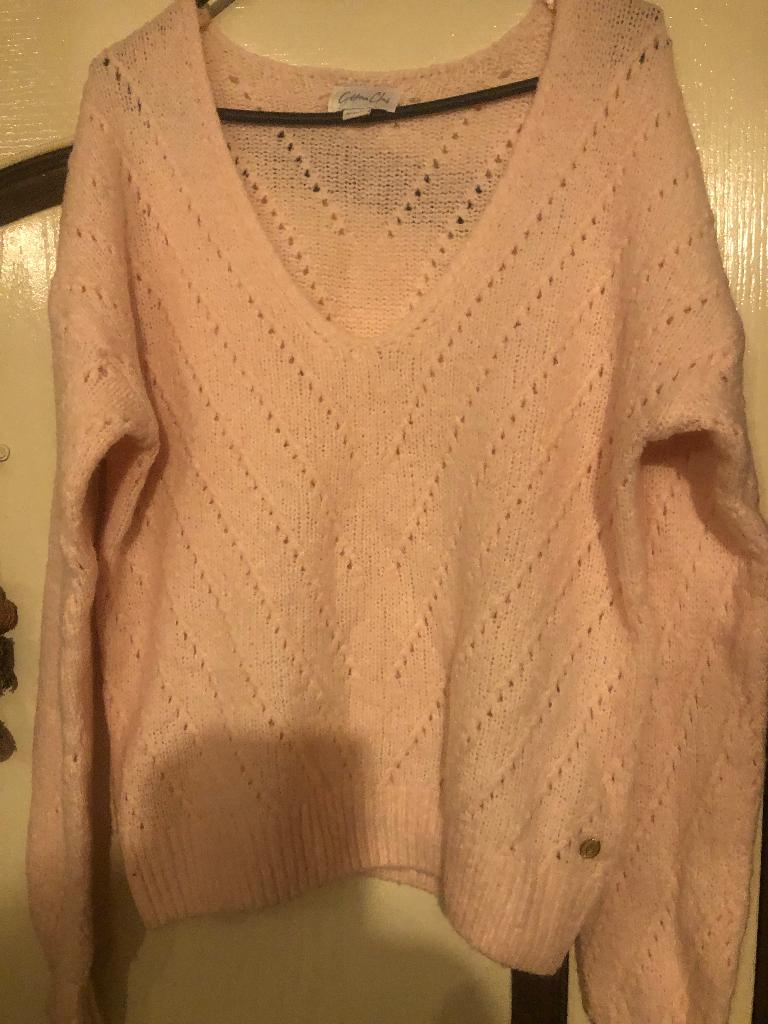 Trui v hals ajour rose maat m, Kleding | Dames, Maat 38/40 (M), Ophalen of Verzenden, Zo goed als nieuw, Roze
