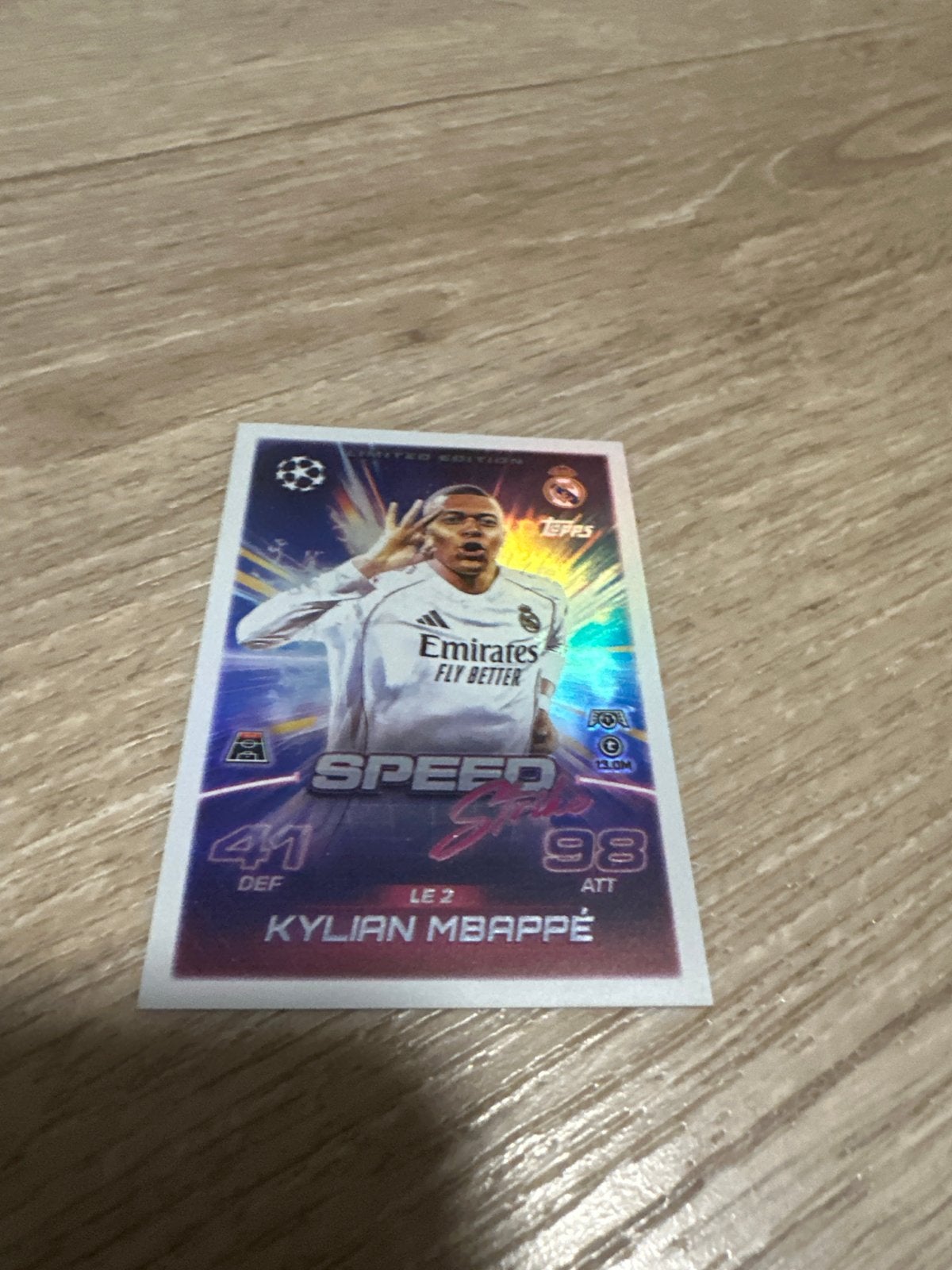 Kylian Mbappé Topps Speed Game Spelerskaart, Ophalen of Verzenden, Zo goed als nieuw, Buitenlandse clubs, Spelerskaart