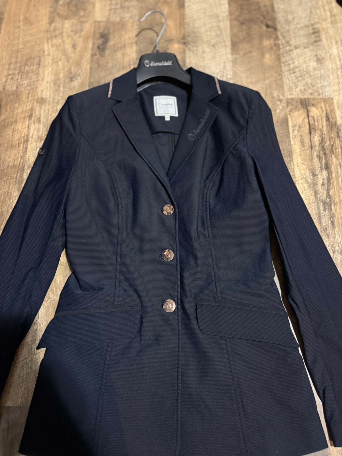 Samshield wedstrijdjasje maar 34  donkerblauw, Dieren en Toebehoren, Paardrijkleding, Ophalen of Verzenden, Zo goed als nieuw