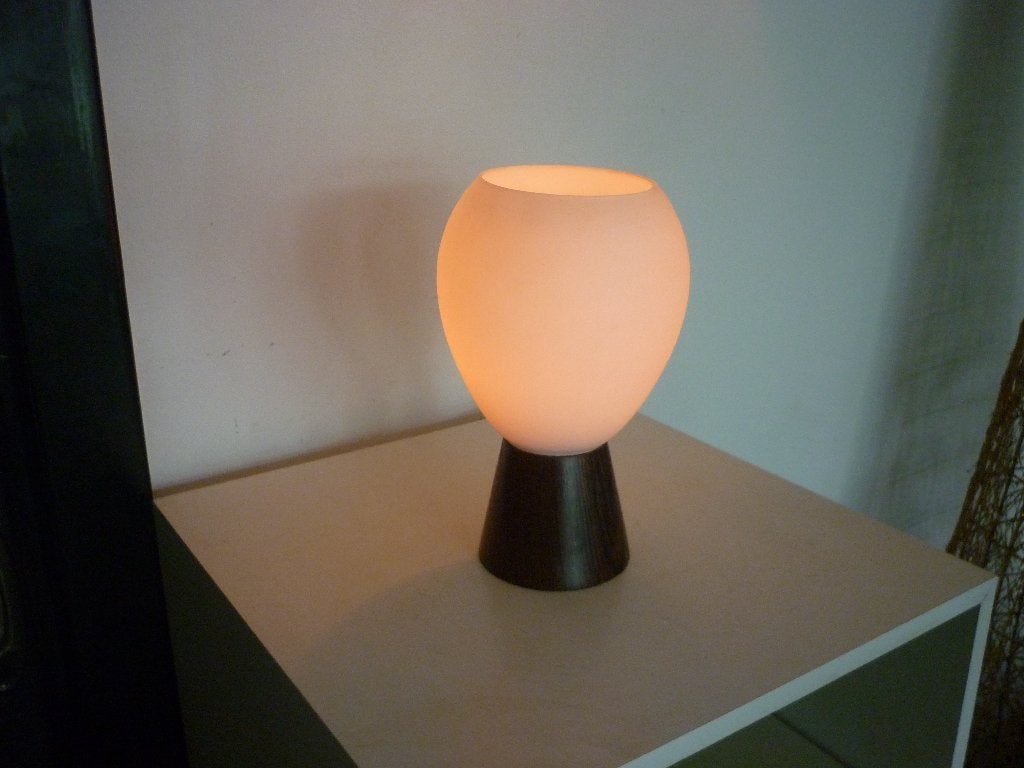 Philips tafellampje Dutch Design 1958 Louis Kalff, Huis en Inrichting, Wit, Philips, Design, Glas