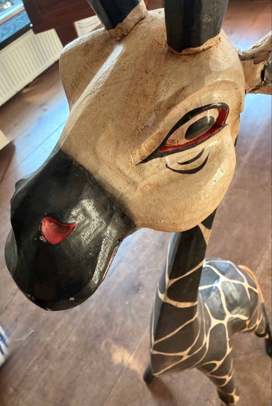 Houten Giraffe Beeld - Handgesneden Decoratie, Ophalen of Verzenden