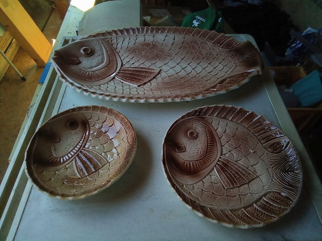 Vintage vis servies, Ophalen, Overige materialen, Zo goed als nieuw, Bord(en)