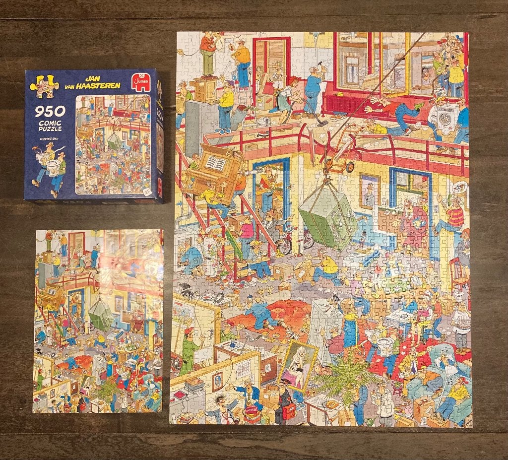 Jan van Haasteren nr.81645 Moving Day - 950 stukjes, Ophalen of Verzenden, 500 t/m 1500 stukjes, Zo goed als nieuw, Legpuzzel