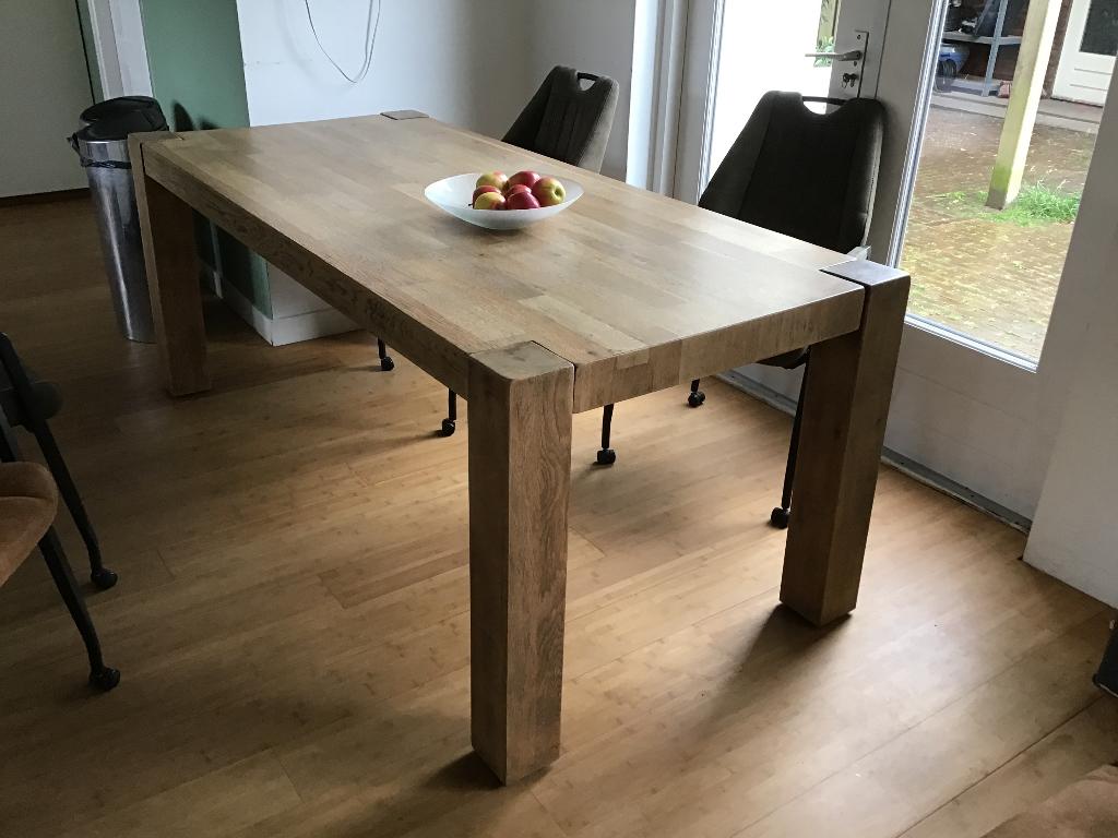 Eettafel, 90 x 200 cm, Ophalen, Gebruikt, 50 tot 100 cm, Vijf personen of meer