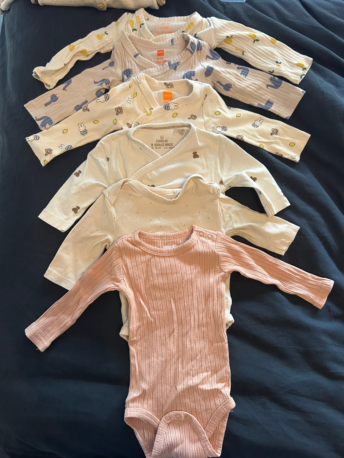 Diverse (overslag)rompers maat 50/56, Ophalen of Verzenden, Zo goed als nieuw, Jongetje of Meisje, Nacht- of Onderkleding