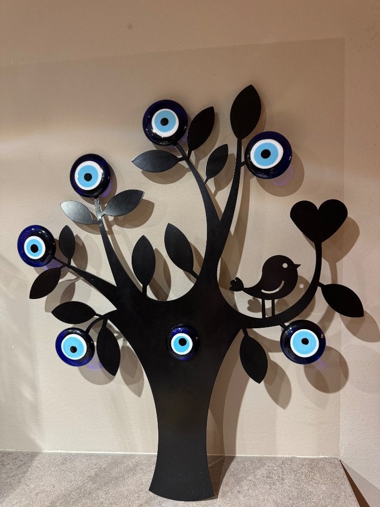 Grote Turkse Nazar Boom - Boze Oog Evil Eye Wanddecoratie, Metaal, Meerkleurig, Decoratieobject, Ophalen of Verzenden