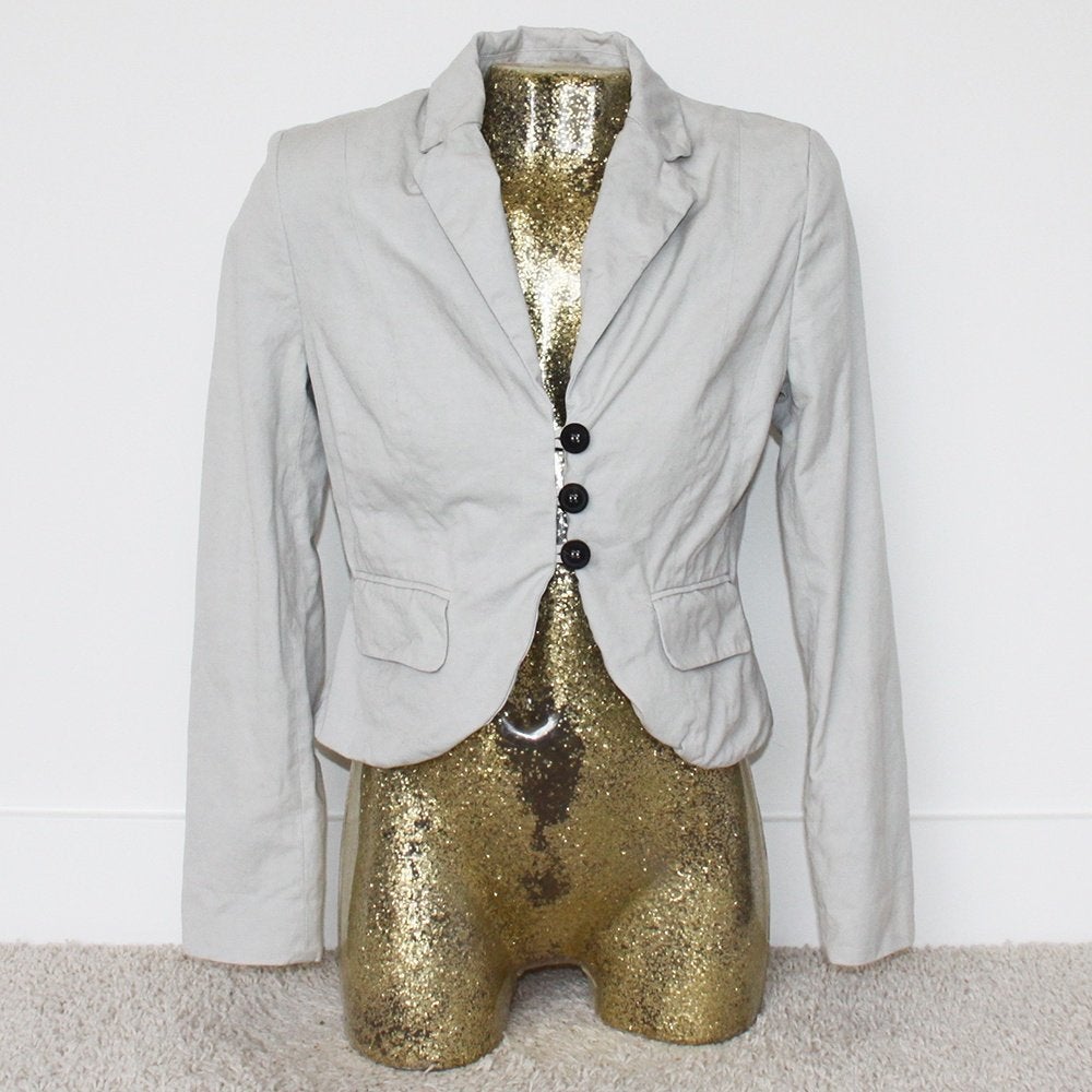 Mooi René Van Der Wijck Jasje (Maat 38) - 85 € 30,-, Kleding | Dames, Maat 38/40 (M), René Van Der Wijck, Beige, Ophalen of Verzenden