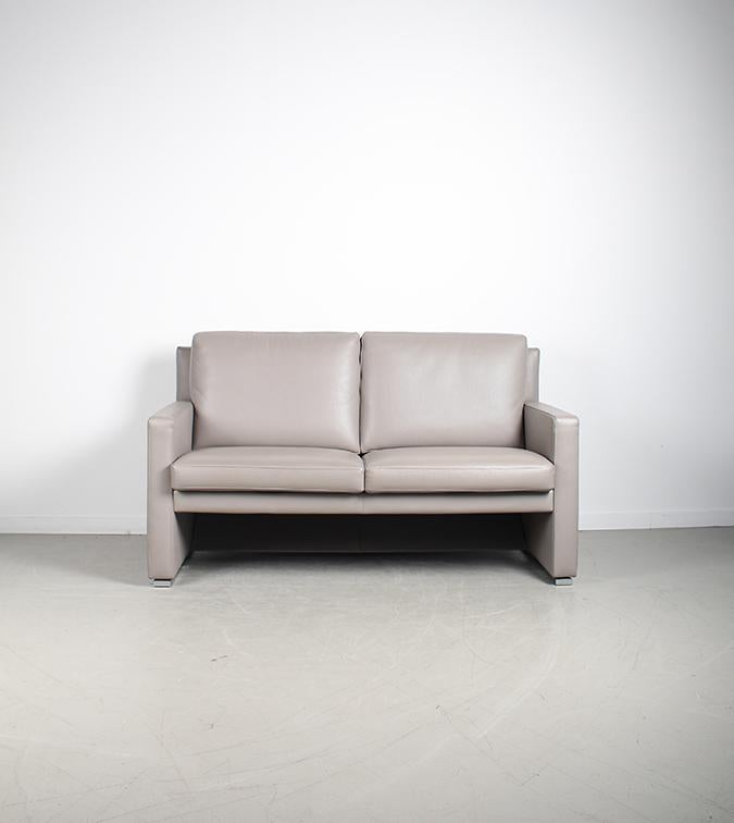 1x Leolux Timandra Bank 2,5-zits/172cm Leder – Grijs, Niet ingevuld, Minder dan 75 cm, 150 tot 200 cm, Niet ingevuld