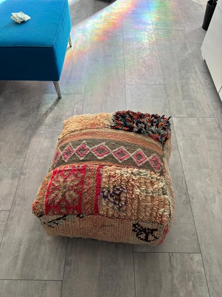Marokkaans kussen/poef, Huis en Inrichting, Ophalen, Zo goed als nieuw, Rond, Minder dan 50 cm