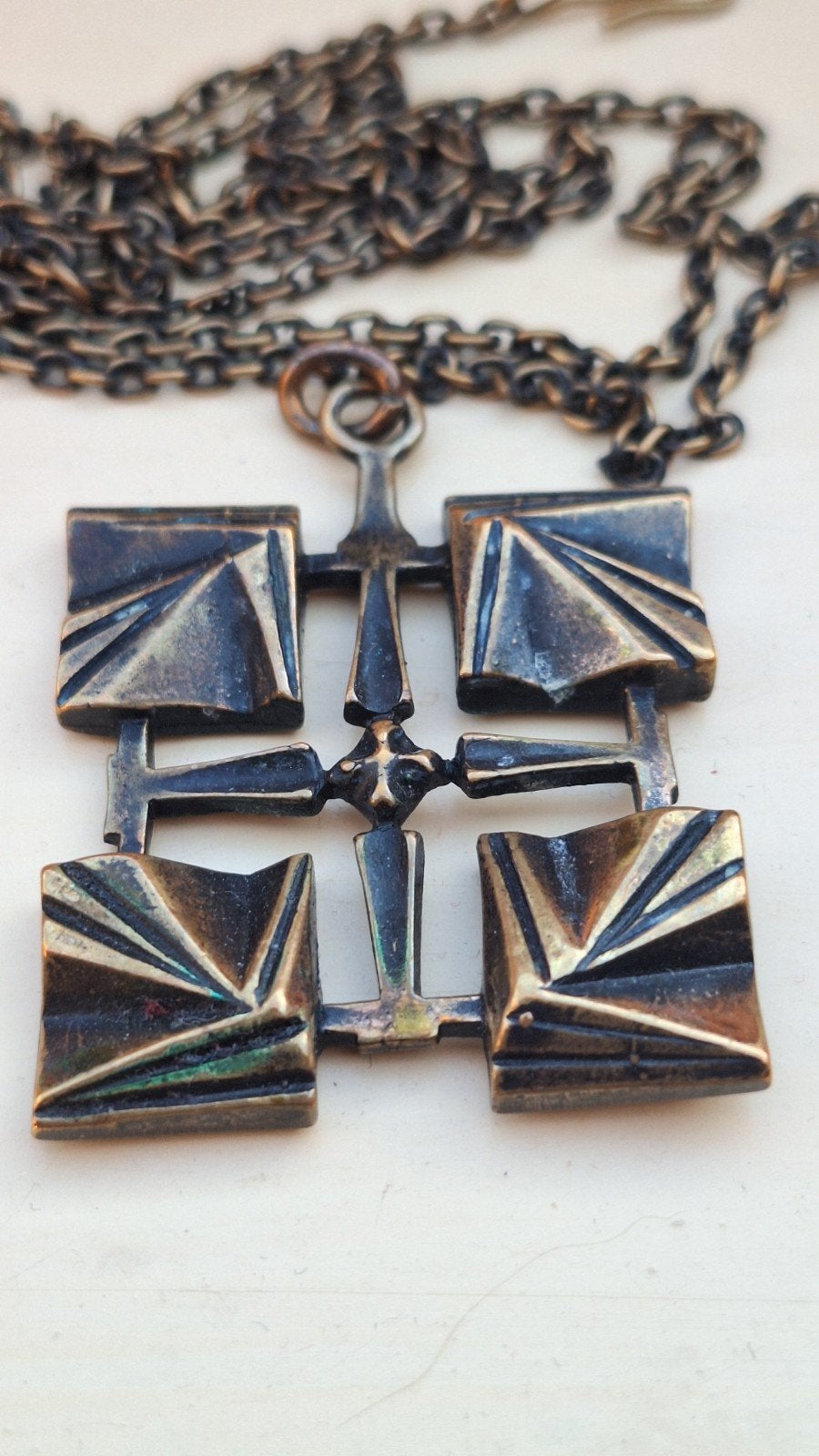 Pentti Sarpaneva ketting hanger brons, Ophalen of Verzenden, Gebruikt, Overige kleuren, Overige materialen
