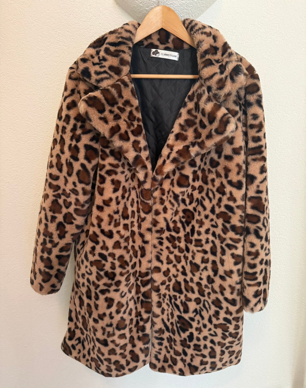 Faux Fur damesjas bontjas dierenprint maat 38/M, Ophalen of Verzenden, Zo goed als nieuw, Maat 38/40 (M), Bruin
