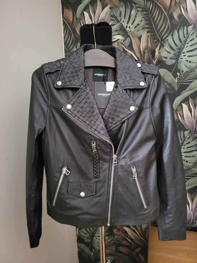 Goosecraft leren bikerjas maat S donkerbruin., Goosecraft, Bruin, Nieuw, Ophalen of Verzenden