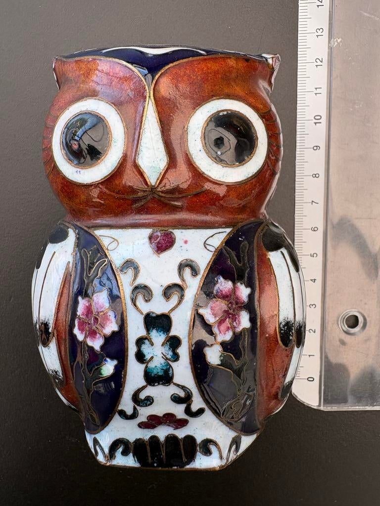 Vintage porseleinen uil sculptuur, Verzamelen, Beelden en Beeldjes, Ophalen of Verzenden
