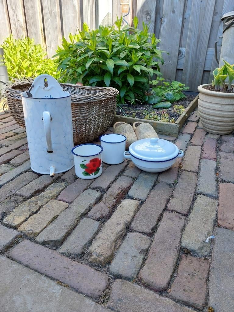 Setje tuin emaille, Ophalen of Verzenden