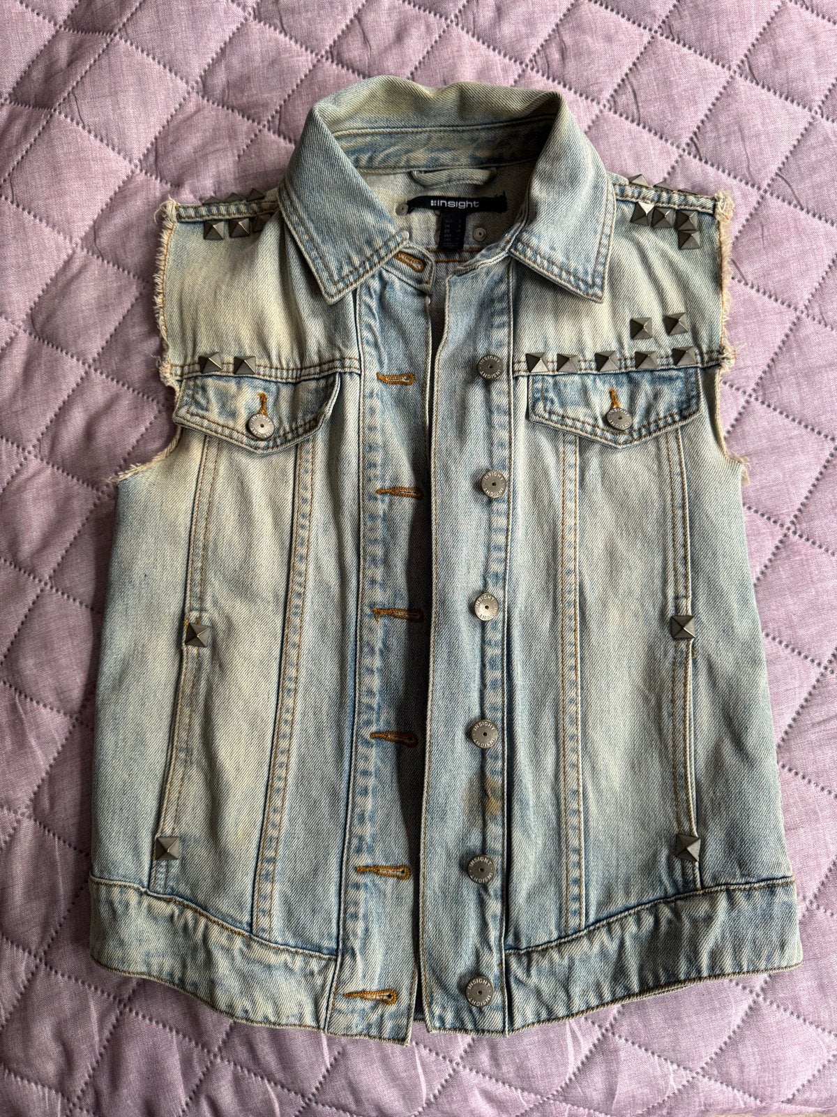 Insight spijkergilet dames vintage/Y2K, Ophalen of Verzenden, Gedragen, Maat 34 (XS) of kleiner, Blauw