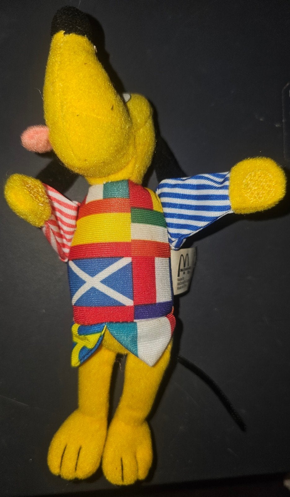 Vintage Disney Pluto McDonald's Knuffel 2000, Disney, Geel, Met label, Klein (minder dan 20 cm)