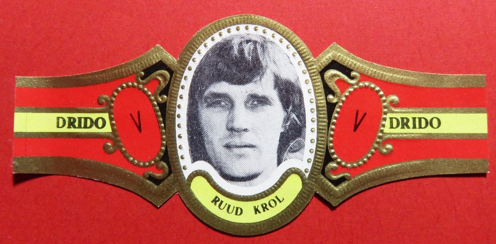 Sigarenbandje Drido HG Ruud Krol Voetbal, Verzamelen, Verzenden, Gebruikt, Sigarenbandjes