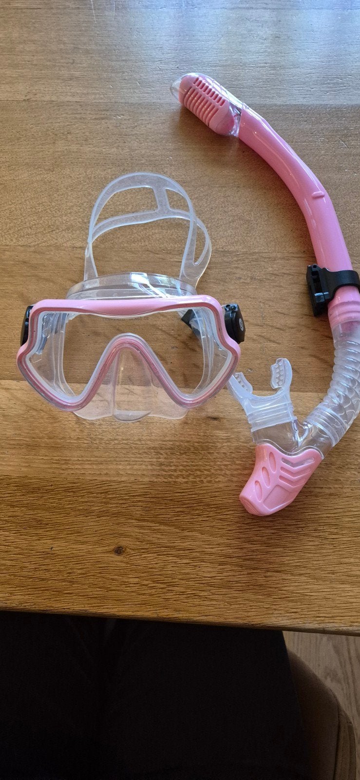 Roze duikbril en snorkel set praktisch nieuw, Ophalen of Verzenden, Zo goed als nieuw, Duikbril of Snorkel