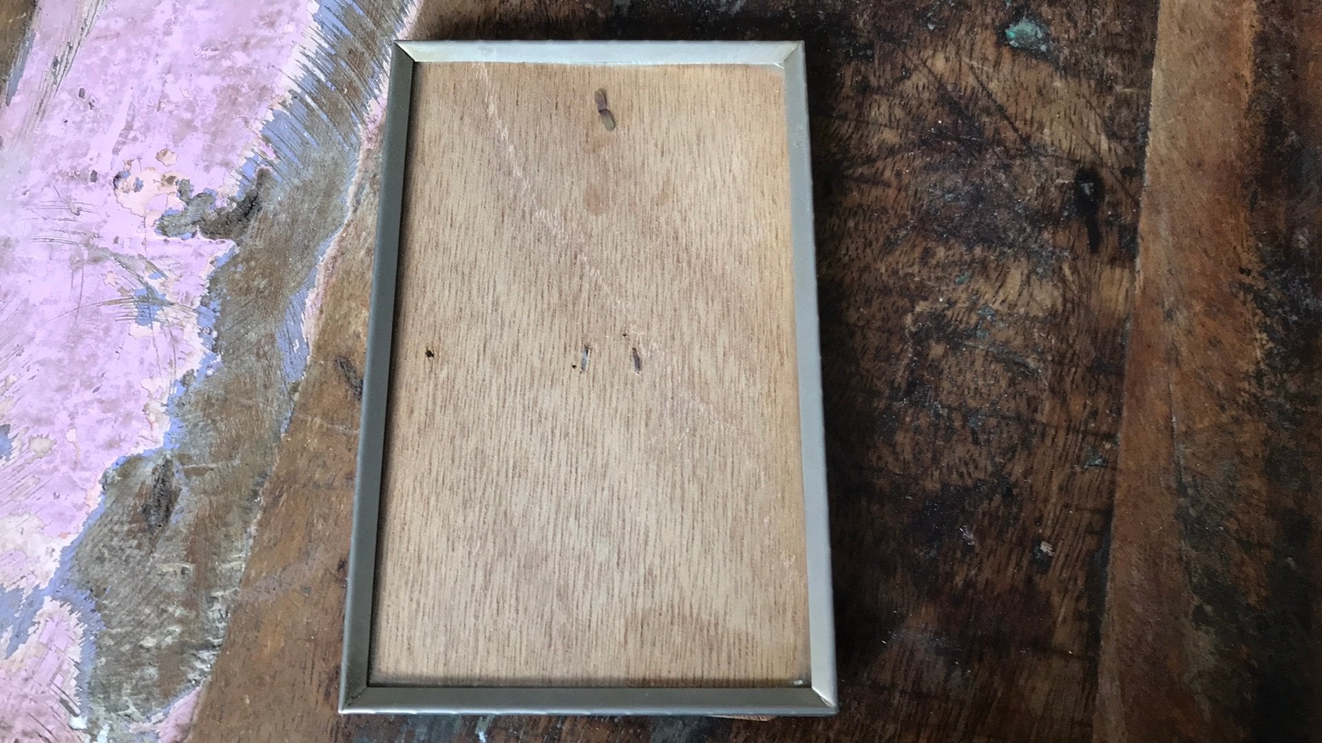 Oud forolijstje met bol glas 9x14 cm , brocante lijsten, Ophalen of Verzenden