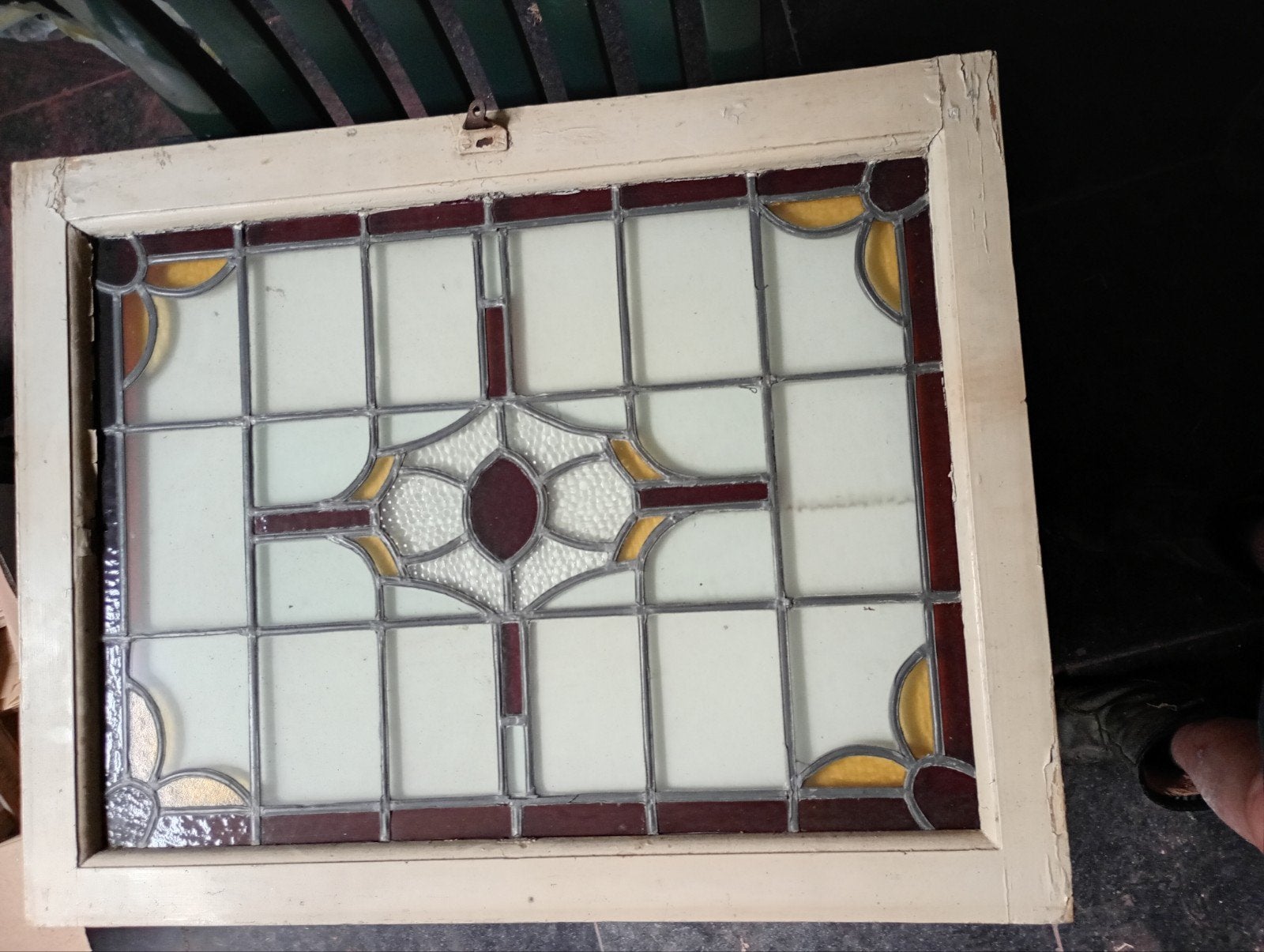 Binnenraam glas in lood - 78,8x61,5 cm, Doe-het-zelf en Verbouw, Glas en Ramen, Ophalen, Minder dan 80 cm, Glas in lood, Minder dan 80 cm